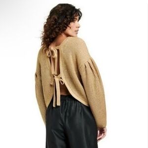 Kika Vargas × Target limited edition gold metallic back-tie Cardigan Sweater